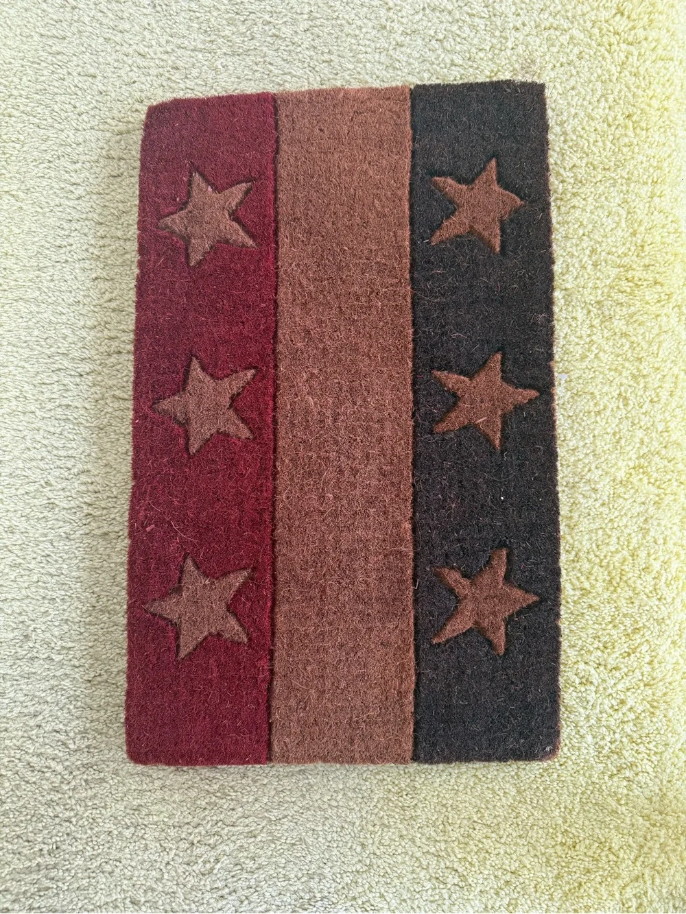 Rust Red & Brown Star Accent Doormat - Home Accents